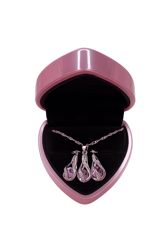Jewel Necklace Set (Red)