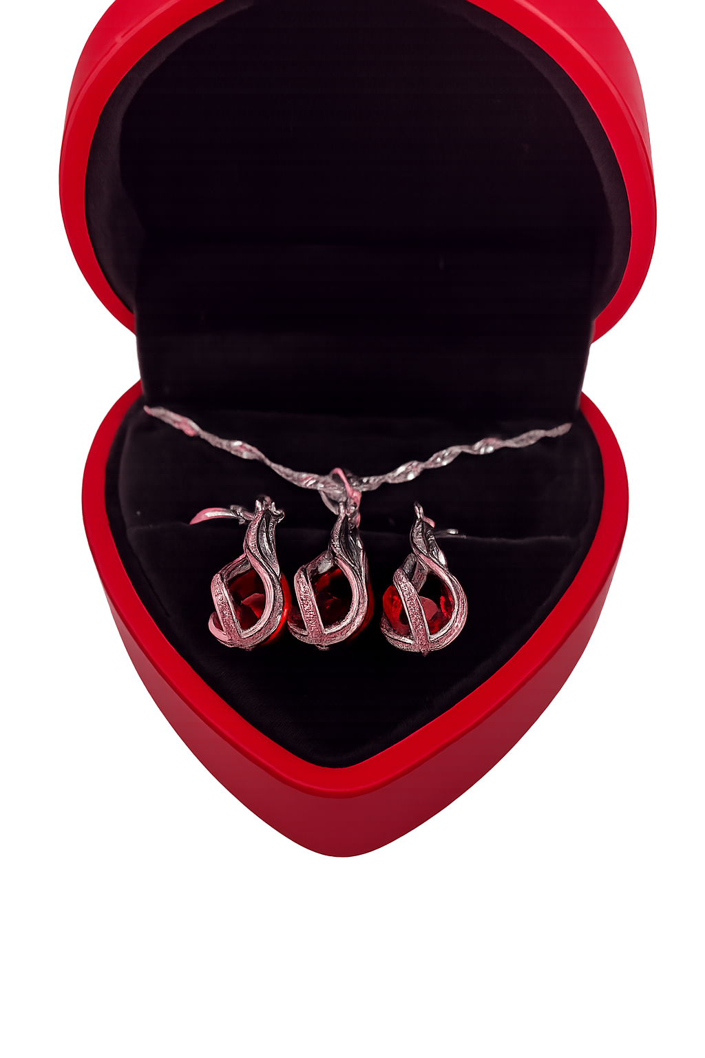 Jewel Necklace Set (Red)