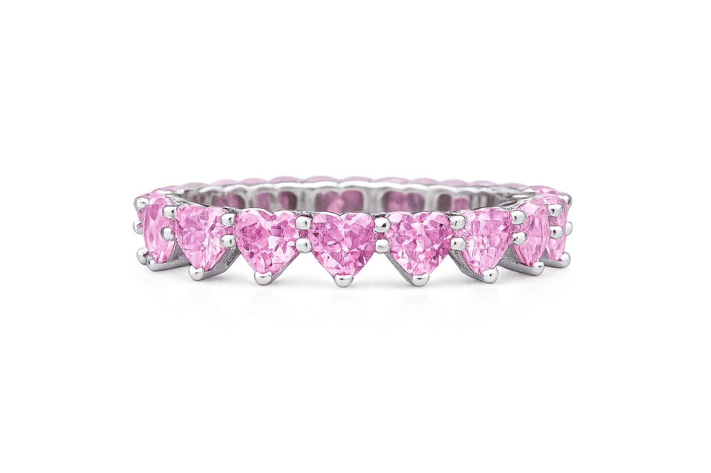 Pink Heart Chain Ring