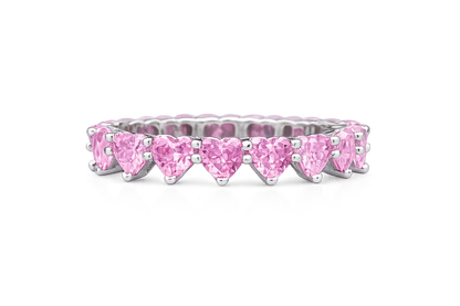 Pink Heart Chain Ring