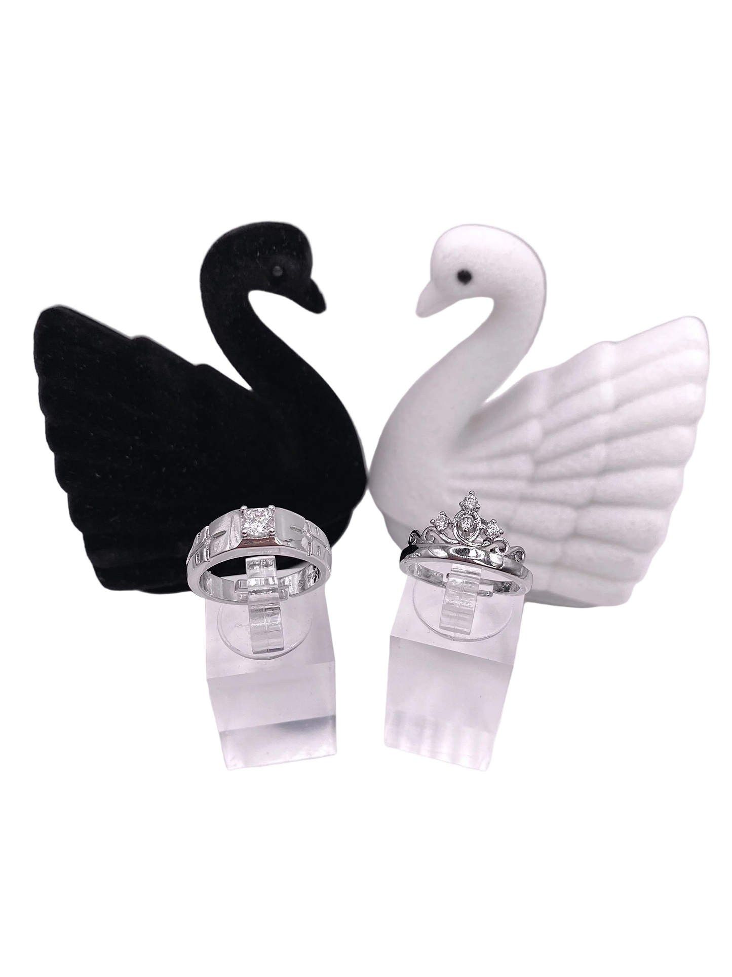 Crown matching couple ringset